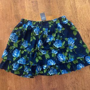 Women's floral skirt with ruffle